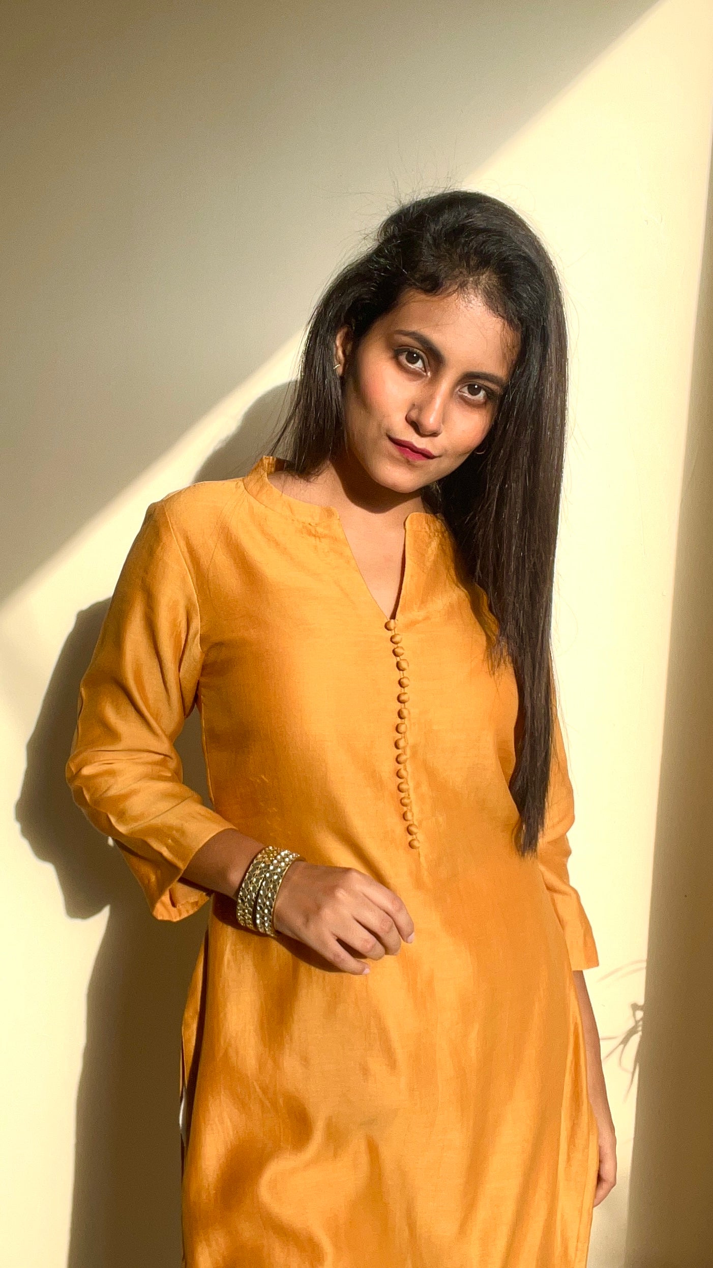 Chanderi Yellow Kurta