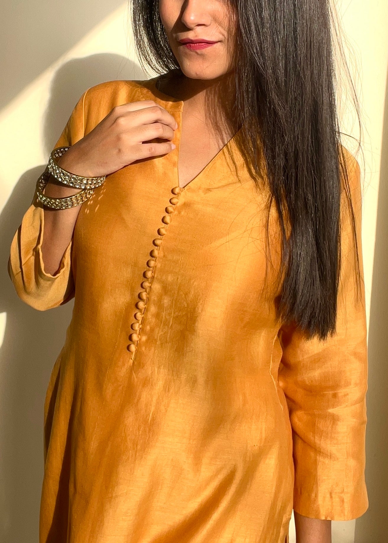 Chanderi Yellow Kurta